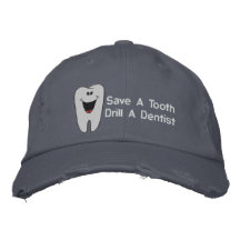 Chapeau brodé par dentiste