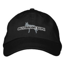 Chapeau brodé par Kelpie australien de silhouette