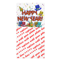 Chapeaux de partie de bonne année carte avec photo
