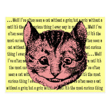 Chat de Cheshire - Alice vintage au pays des merve Carte Postale