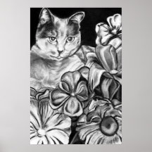 Chat de jardin affiches