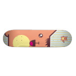 Chat de Kawaii planches à roulettes