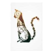Chat de Steampunk stationnaire Papier À Lettre Customisé