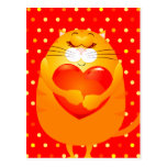 Chat doux dans l'amour, carte postale