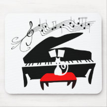 Chat et piano tapis de souris