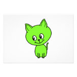Chaton vert mignon bristol personnalisé