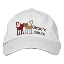 Chats d'amour casquettes brodées