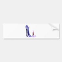 Chaussure et rouge à lèvres stylets bleus adhésifs pour voiture