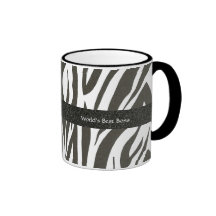 Chef:  Der beste Chef" Zebra "der Welt Stripes Ges Kaffee Haferl