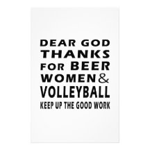 Chers mercis de Dieu des femmes et de volleyball d Papier À Lettre Personnalisable
