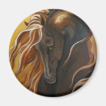 Cheval frison d'or aimants pour réfrigérateur