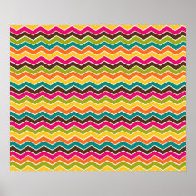 Chevron girly multicolore poster