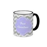 Chevron gris et blanc moderne, à la mode, classiqu tasse à café
