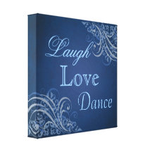 Chic-blaues Lachen, Liebe, Tanz-Leinwand-Druck Galerie Falt Leinwand