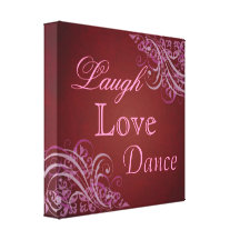 Chic-Rosa-Lachen, Liebe, tanzt roten Leinwand-Druc Leinwanddruck