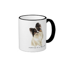 Chien de Papillon d'aquarelle, animal familier Mug À Café