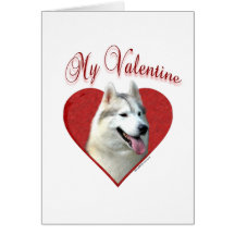 Chien de traîneau sibérien mon Valentine Carte De Vœux