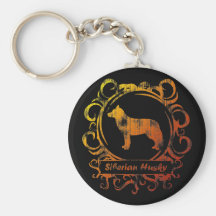 Chien de traîneau sibérien patiné chic porte-clé