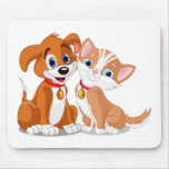 Chien et chat BFFs Tapis De Souris