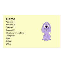 Chien pourpre. Bande dessinée mignonne de chien Cartes De Visite Personnelles