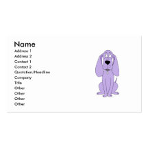 Chien pourpre. Bande dessinée mignonne de chien Cartes De Visite Professionnelles