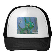 chien vert heureux casquettes de camionneur