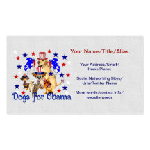 CHIENS POUR OBAMA MODÈLES DE CARTES DE VISITE