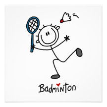 Chiffre masculin de base badminton de bâton invitation personnalisable