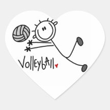 Chiffre masculin de base volleyball de bâton autocollant en cœur
