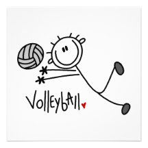 Chiffre masculin de base volleyball de bâton faire-parts
