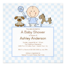 Chiffre mignon baby shower de bâton de garçon faire-part personnalisés