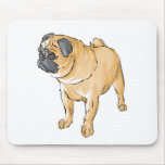 Chiot de carlin tapis de souris