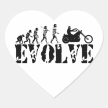 Chopper-Radfahrer-Motorrad-Reiter-Evolutions-Kunst Herzaufkleber
