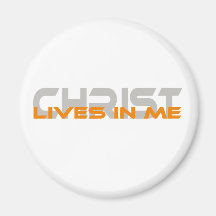 Christ lives in me Gris Orange Aimant