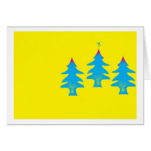 Christmas Card Christmas Trees pop sorte yellow Carte De Vœux