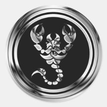 CHROME SCOPRION AUTOCOLLANTS RONDS