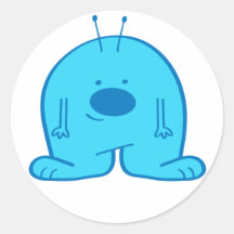Chubby blauer alien-Aufkleber
