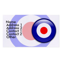 cible de mod 3d sur les lignes bleues et rouges carte de visite