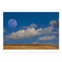 ciel, lune, mur carte postale