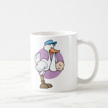 Cigogne avec le bébé tasse à café