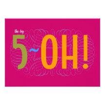 cinquantième anniversaire - le grand 5-OH ! Invitations Personnalisées