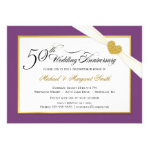 cinquantième Invitations d'anniversaire de mariage