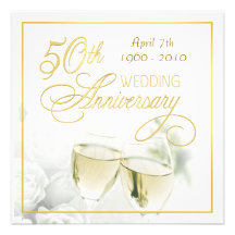 cinquantième Invitations de fête d'anniversaire - 