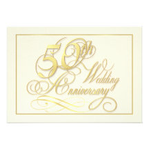 Cinquantième invitations élégantes d'anniversaire 