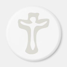 Clair de très de gris du Christ Magnets