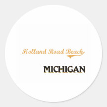 Classique du Michigan de plage de route de la Holl Adhésif Rond