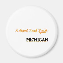 Classique du Michigan de plage de route de la Holl Magnets Pour Réfrigérateur