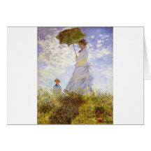 Claude Monet - la femme avec le parasol Carte De Vœux