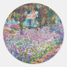 Claude Monet - le jardin de l'artiste chez Givern Autocollant Rond