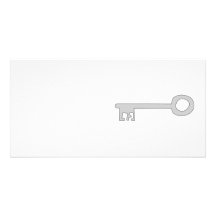 Clé de gris argenté sur le blanc photocartes
